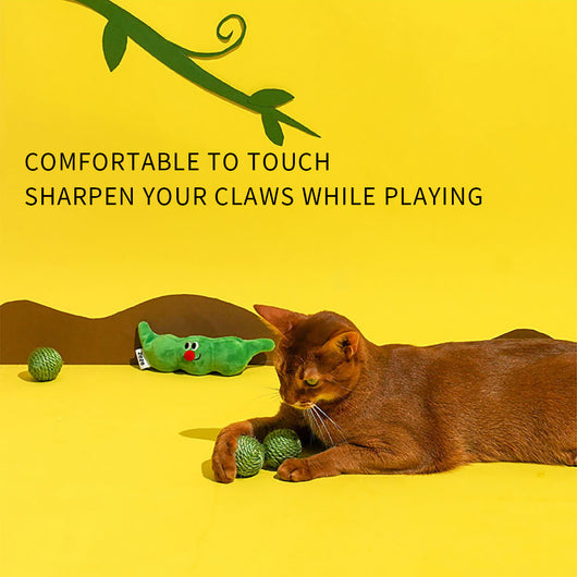 Set de 3 Pelotas Interactivas para Gatos con Cuerda de Sisal y Sonido Crujiente - Image 7