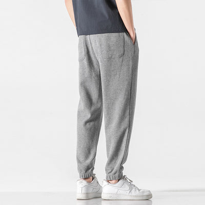 Pantalones Deportivos Grises de Punto Holgados para Hombre - Image 7