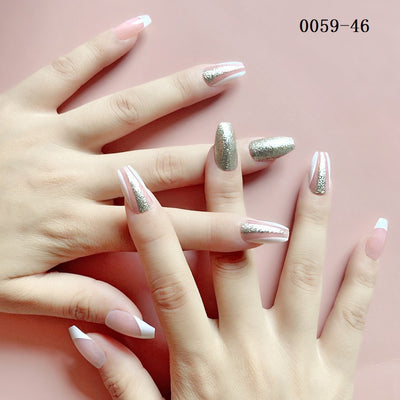 Uñas Postizas Largas Puntiagudas con Lentejuelas - Diseño Elegante - Image 17