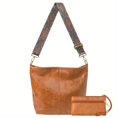 Bolso Mensajero Retro de Gran Capacidad con Correa Ancha - Image 5