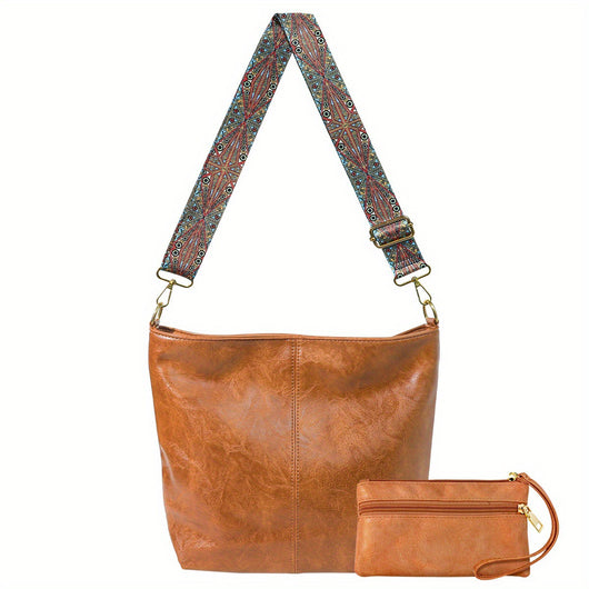 Bolso Mensajero Retro de Gran Capacidad con Correa Ancha - Image 5