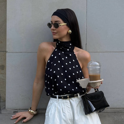 Camiseta Halter Encaje Americana con Cordones - Estilo Hot Girl - Image 4