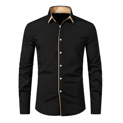 Camisa Casual de Manga Larga con Contraste de Colores - Image 3