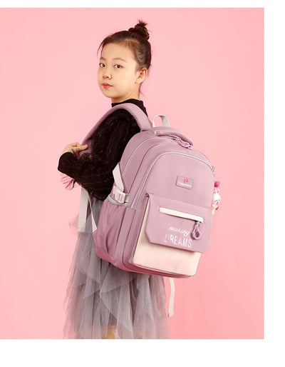 Mochila Escolar Ligera y de Gran Capacidad con Contraste de Colores - Image 11