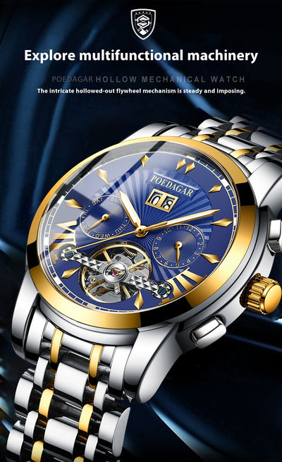 Reloj Automático Mecánico Impermeable Multifuncional para Hombre - Image 23