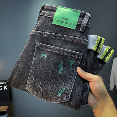Jeans para Hombre con Estampado de Letras - Image 10