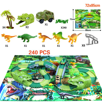 Juguete de Carrera en Pista Eléctrica Tiranosauro Dinosaurio Ensamblable con Simulación - Image 3