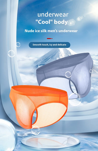 Calzoncillos de Seda de Hielo Translúcidos Ultra Delgados sin Costuras para Hombre - Image 13
