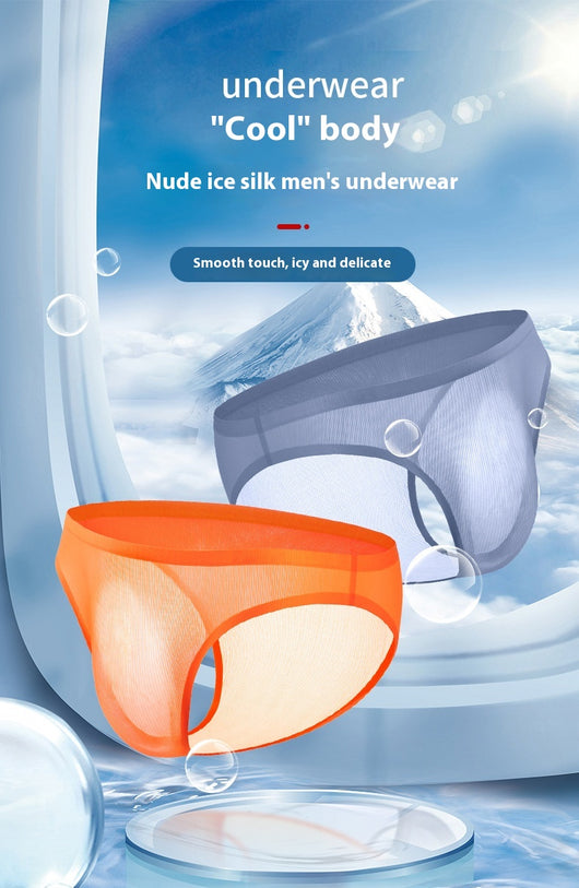 Calzoncillos de Seda de Hielo Translúcidos Ultra Delgados sin Costuras para Hombre - Image 13