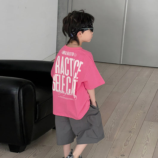Remera Infantil Estampada con Letras - Manga Corta para Verano - Image 3