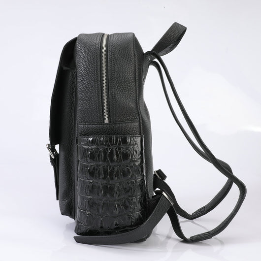 Bolsa de Cuero Genuino con Textura de Cocodrilo para Hombre - Image 5