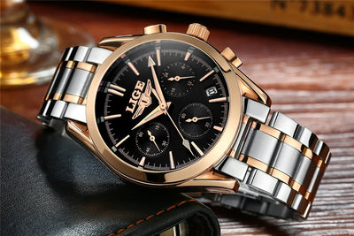 Reloj de Negocios Deportivo Acero Inoxidable Multifuncional con Calendario - Image 19