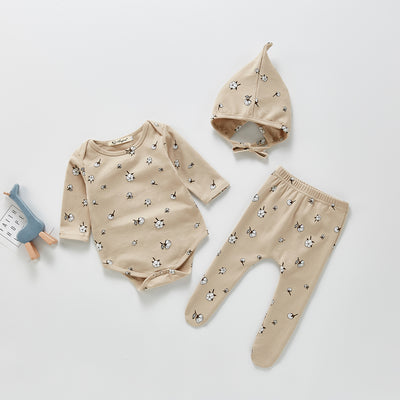 Conjunto Estampado de 3 Piezas: Romper, Pantalón y Gorro - Image 9