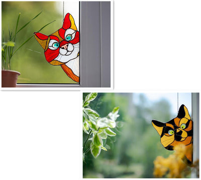 Adorno de Gato en Vitral para Ventana - Image 36