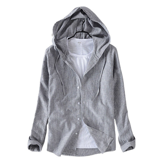 Sudadera Holgada con Rayas y Capucha para Hombre - Image 3