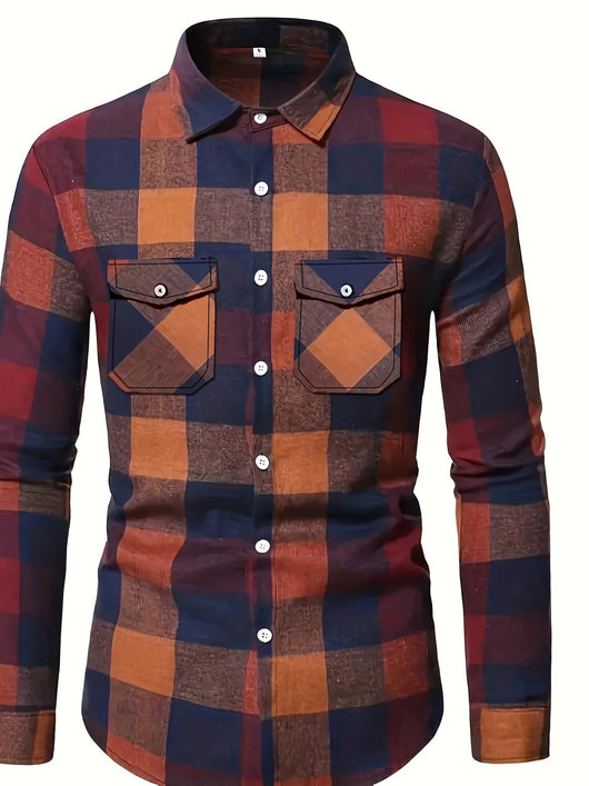 Camisa de Manga Larga con Solapa Elegante para Hombre - Image 48