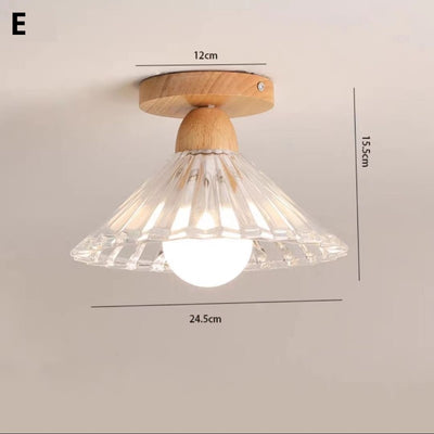 Lámpara de Techo Minimalista Nórdica en Madera Sólida para Pasillos y Balcones - Image 4