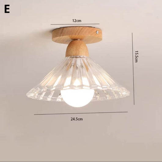 Lámpara de Techo Minimalista Nórdica en Madera Sólida para Pasillos y Balcones - Image 4