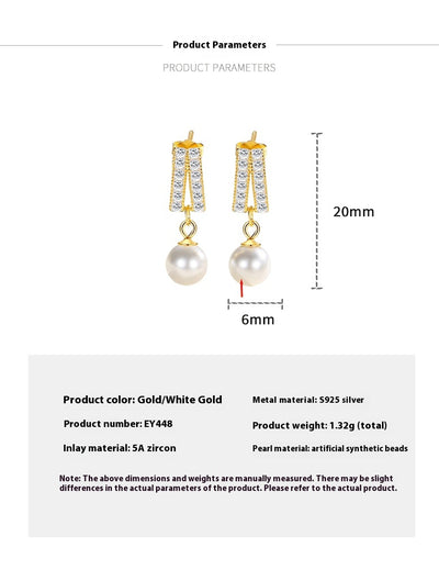 Aretes de Perla Geométrica Diamante - Lujo Asequible Estilo Nicho - Image 6
