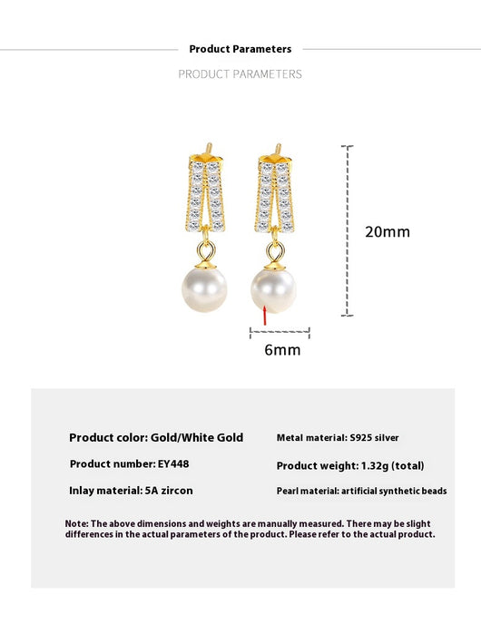 Aretes de Perla Geométrica Diamante - Lujo Asequible Estilo Nicho - Image 6