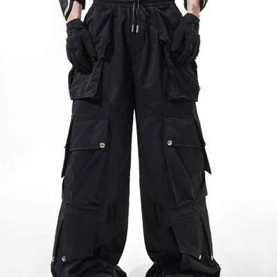 Pantalones Ejecutivos Oscuros con Bolsillos Múltiples