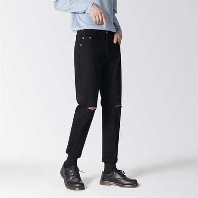 Jeans Cortos Rectos Color Liso para Hombre - Image 6
