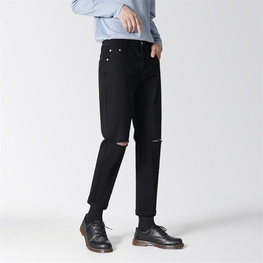 Jeans Cortos Rectos Color Liso para Hombre - Image 6