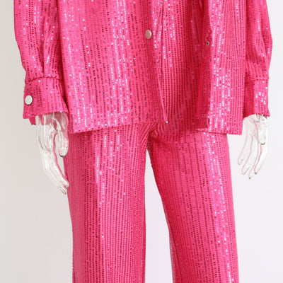 Conjunto de 3 Piezas: Chaleco Lentejuelas Escote V, Blusa Manga Larga y Pantalón Recto - Image 15