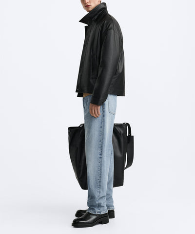 Chaqueta de Cuero Sintético Cuadrada para Hombre - Image 10