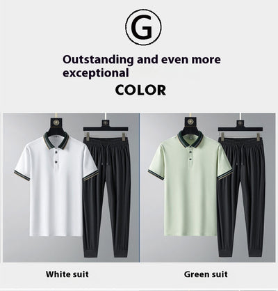 Conjunto de Polo y Pantalón Largo Transpirable de Secado Rápido para Hombre - Image 19