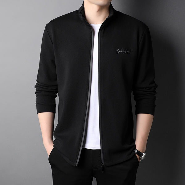 Chaqueta Deportiva Hombre Cuello Alto con Bordado - Estilo Moderno - Image 3
