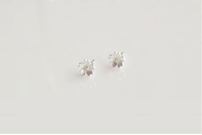 Aretes de Plata 925 Flor de Cerezo Elaborados a Mano - Image 3