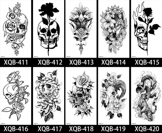 Tatuaje Temporal Floral de Media Manga - Image 45