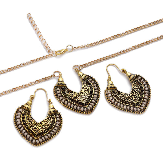 Conjunto de Aretes y Collar de Cuerda Trenzada Multicolor - Image 6