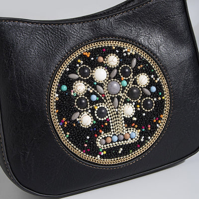 Bolsa Tote Étnica de Turquesa con Cuentas - Diseño Cruzado y Hombro - Image 12