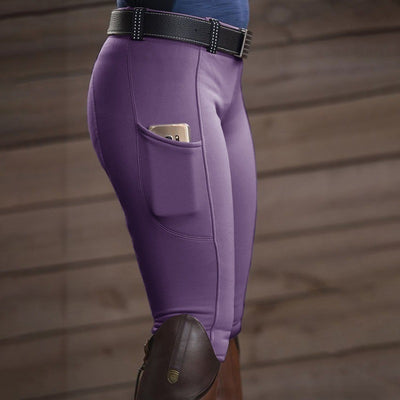 Leggings Deportivos de Color Sólido para Senderismo, Equitación y Actividades al Aire Libre - Image 6