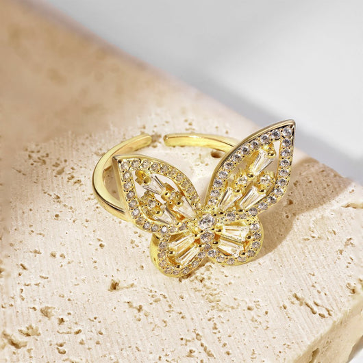 Anillo de Plata 925 con Mariposa de Circonitas y Diamantes Incrustados - Image 15