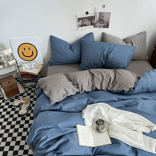 Juego de Cama de Algodón Lavado con Bloques de Color Coordinado - Image 15