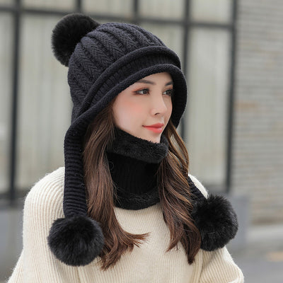 Gorro Tejido Plush Twist con Bola Colgante para Mujer - Image 17