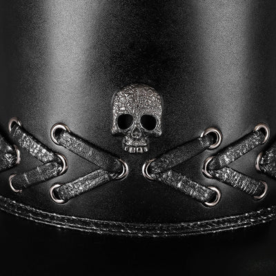Sombrero de Copa Negro con Calavera Punk para Halloween - Image 15