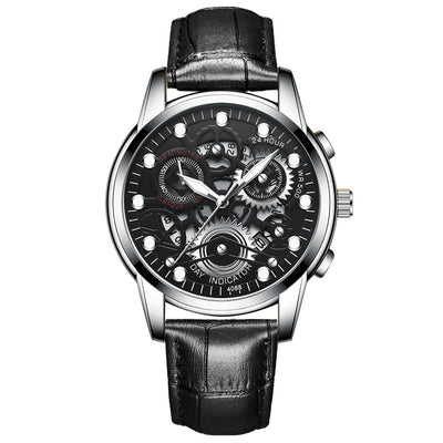 Reloj de Cuarzo Hueco para Hombre - Diseño Fashion Negro - Image 14