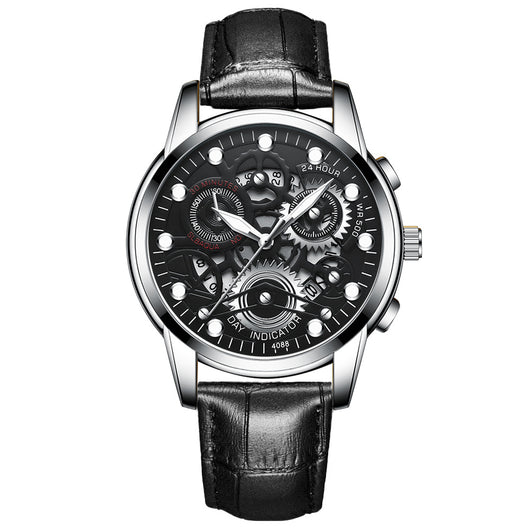 Reloj de Cuarzo Hueco para Hombre - Diseño Fashion Negro - Image 14