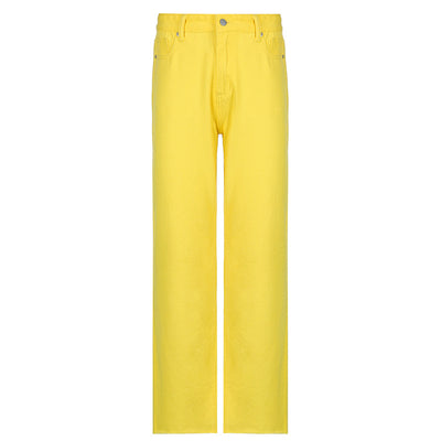 Pantalones Rectos de Cintura Alta en Colores Candy para Mujer - Image 4