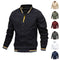 Jaqueta Esportiva Masculina Listrada com Zíper - Casual Primavera Outono