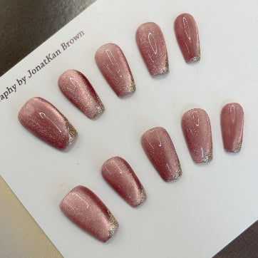 Uñas Postizas Efecto Ojo de Gato Artesanales para Mujer - Image 11