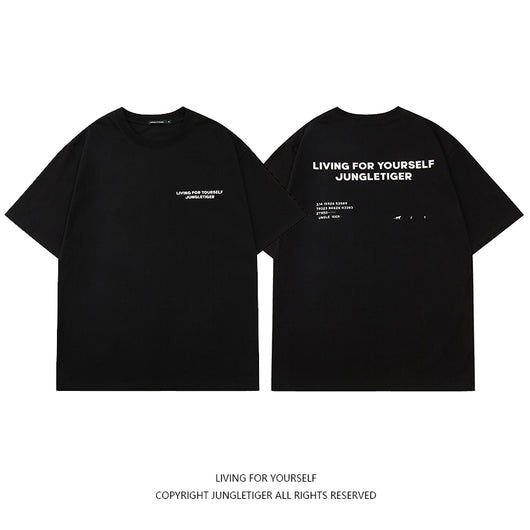 Camiseta de Algodón Puro Suelta con Cuello Redondo - Image 4
