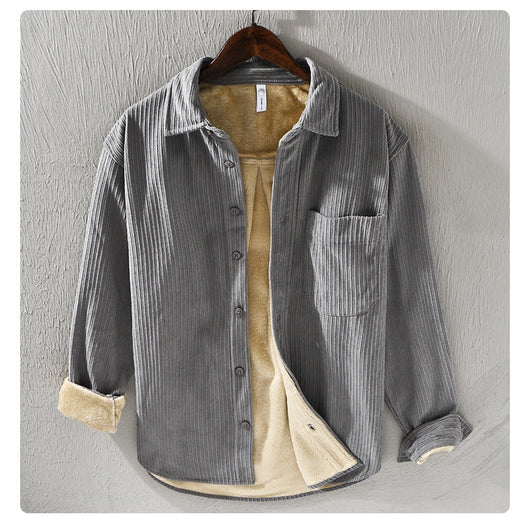 Camisa Acolchada de Terciopelo para Hombre - Suéter Holgado y Cálido - Image 10