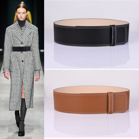 Cinturón de Cuero Estilo Coreano para Abrigo de Lana Mujer - Image 7