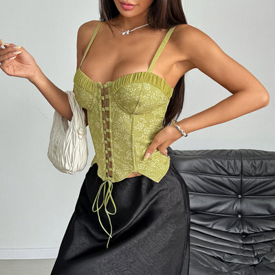 Camiseta Jacquard Texturizada con Cintura Fruncida y Tirantes - Image 8