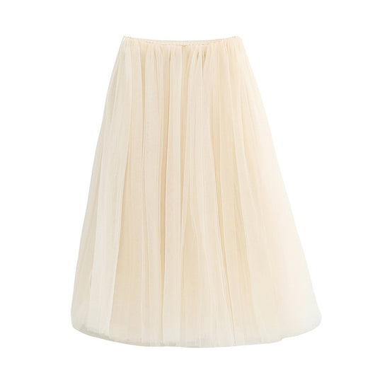 Falda Larga Cintura Alta Colores Lisos para Otoño e Invierno - Image 8
